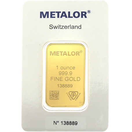 1 oz - 31,1 gr guldbarre Metalor Schweiz- køb guld til god guldpris hos Vitus Guld -