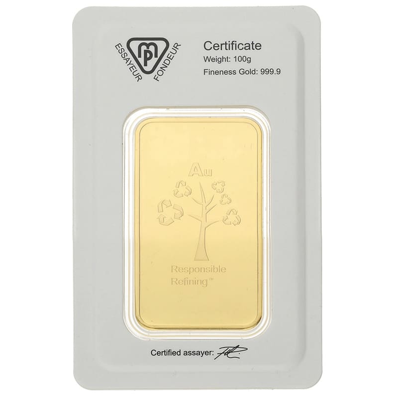 100 gram guldbarre fra metalor - Køb guld og guldmønter hos Vitus Guld - Bedste guldpriser