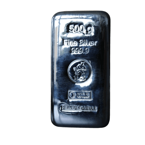 500 gr Heimerle Meule Sølvbarre Tyskland - Køb din sølvbare hos Vitus Guld - Investerings sølv