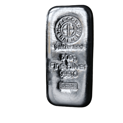 500 gram. sølvbarre Argor Heraeus - Køb investeringssølv hos Vitus Guld - Sølvbarre til bedste sølvpriser