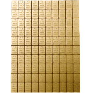 100 x 1 gr Combi Guldbarre fra Heimerle Meule - Køb guld hos Vitus Guld - Guldbarrer og guldmønter
