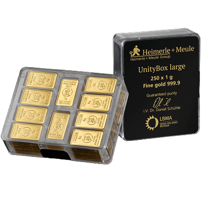 250 gram Unity Box Guldbarre - Køb guld hos Vitus Guld til bedste guldpris