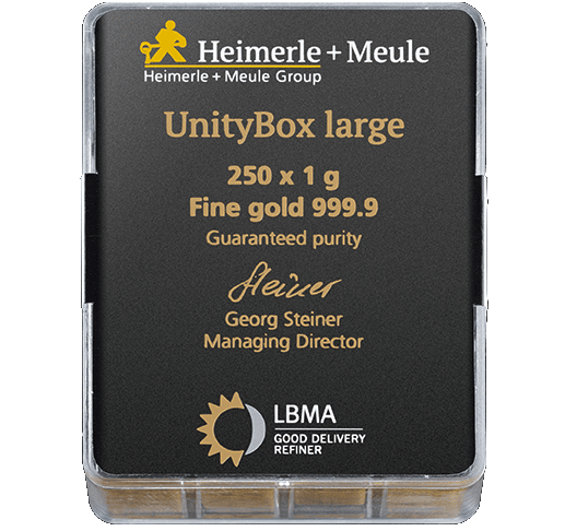 250 gram Unity Box Guldbarre - Køb guld hos Vitus Guld til bedste guldpris