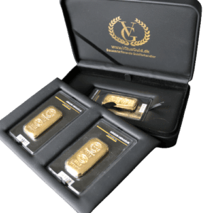Æske til 3 stk guldbarrer - opbevaring designet af guldbarrer Vitus Guld - Guldbarre Æske