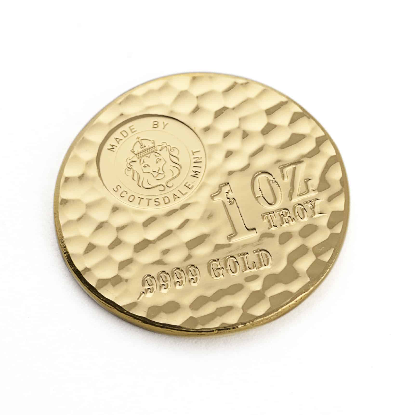 1 oz Hammerslået Tombstone Guldmønt fra Scottsdale Mint Arizona USA - Vitus Guld Danmarks Førende Guldhandler