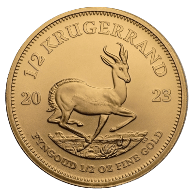 Halv ounce Krugerrand - 15,55 gr Finguld - Køb dine Sydafrikanske Krugerrand Guldmønter til bedste guldpris