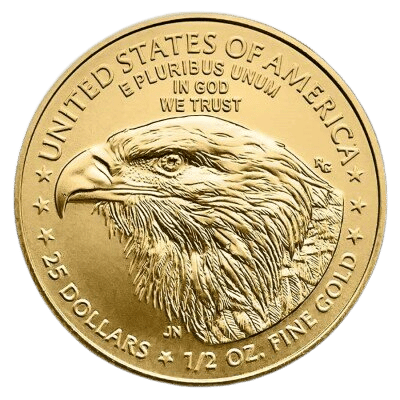 American Gold Eagle ½ oz guldmønt i ny prægning til investering i fysiske ædelmetaller. Se vores store udvalg på webshoppen