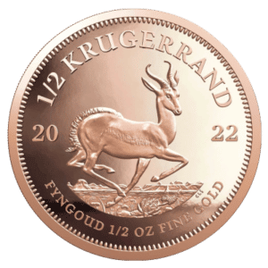 Krugerrand ½ oz historisk guldmønt til investering i fysiske ædelmetaller. Se vores store udvalg på webshoppen