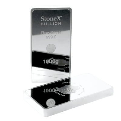 1 kg sølvbarre fra StoneX - Køb din sølvbarre 99,99 procent ren investeringssølv - køb sølv hos vitus guld i dag