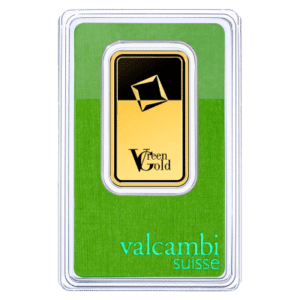 1 oz - 31,1 gr. Valcambi Green Gold fra Schweiz - køb guldbarrer og guldmønter til bedste guldpriser hos Vitus Guld