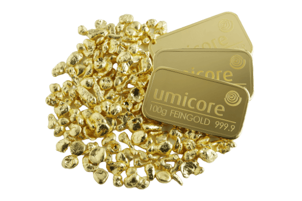 100 gram guldbarre Umicore Agosi - Køb guld og sølv hos Vitus Guld