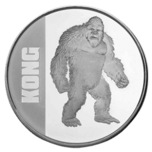 Silver Kong 2021 1 oz sølvmønt. Køb investeringssølv til Danmarks bedste sølvpriser hos Vitus Guld.