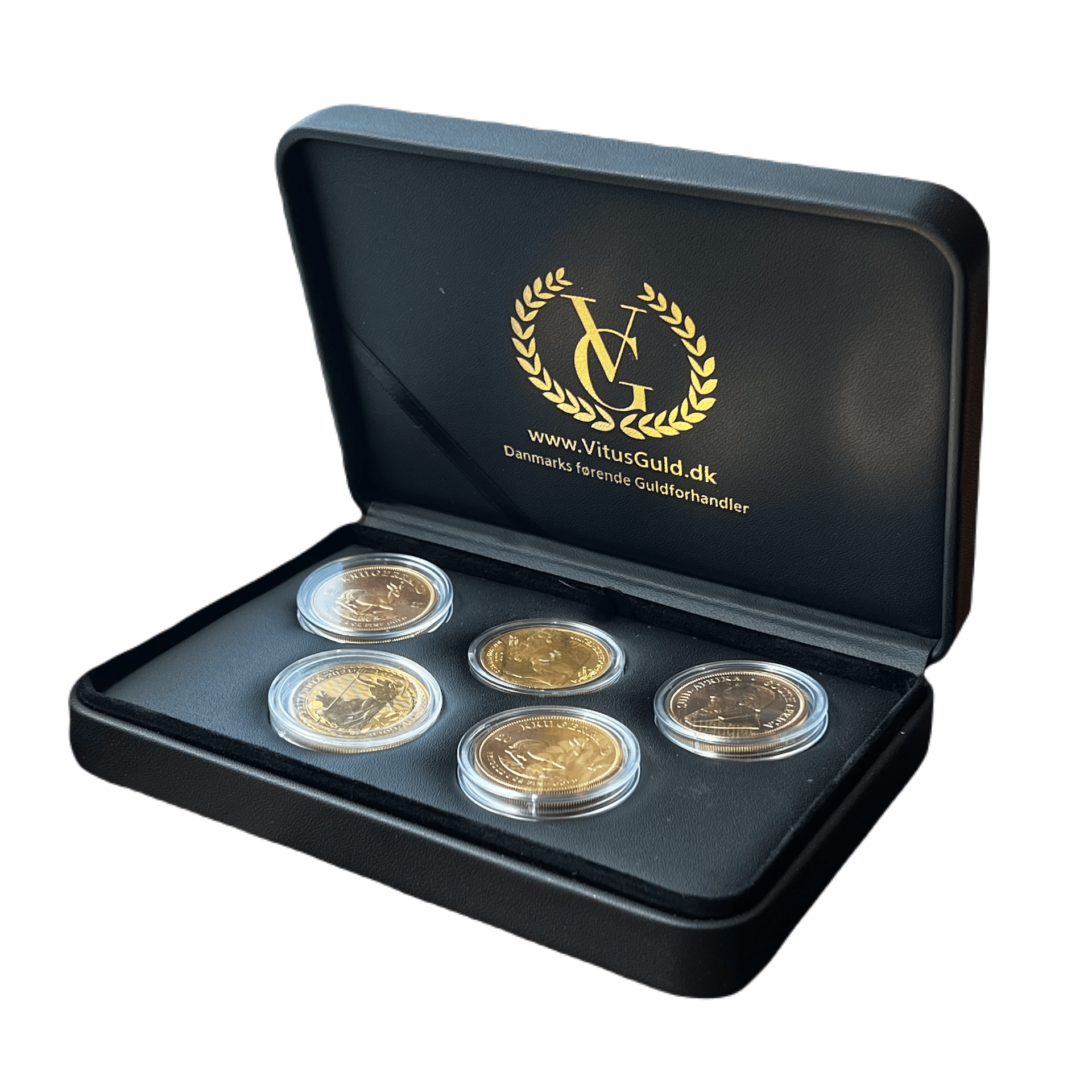 Guldmønt æske - opbevaring af guldmønter - køb guldmønter hos Vitus Guld til bedste guldpriser