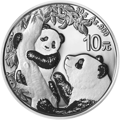30 gram Kinesisk sølvmønt - Panda 2021. Køb sølvmønter og sølvbarrer til bedste sølvpriser