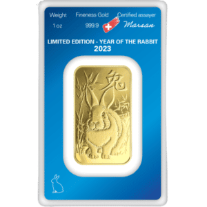 1 oz guldbarre fra Argor Heraeus - Year of the Rabbit - guldbarre 31,1 gr. Køb guldbarre til bedste guldpris i Danmark