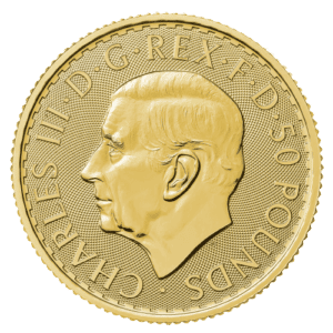Halv ounce Britannia Guldmønt 2023 Kong Charles III - første udgave af den nye regent. Køb Guldmønter til bedste guldpriser