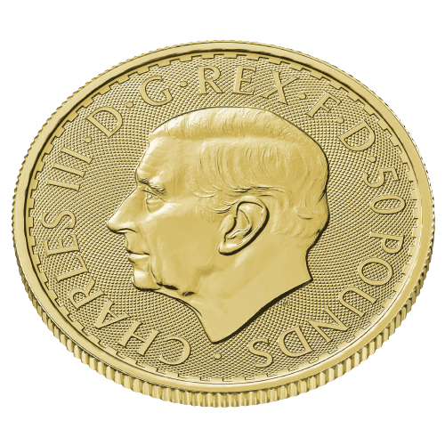 Halv ounce Britannia Guldmønt 2023 Kong Charles III - første udgave af den nye regent. Køb Guldmønter til bedste guldpriser i dag
