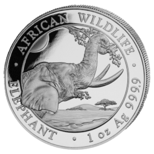 1 oz somali sølvmønt Elefant - køb sølvmønter i dag til bedste sølvpris