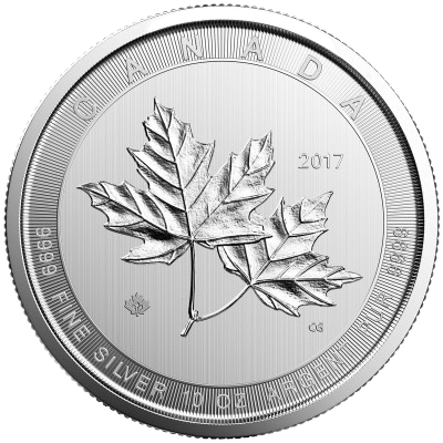 10 oz magnificent maple leaf 311 gr sølvmønt - køb sølvmønter til bedste sølvpris