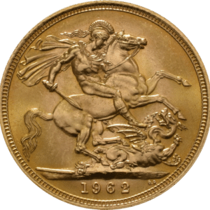 Elizabeth II - 1 Sovereign - 916 ‰ 7,99 gr. 22 karat guld. Køb guldmønter og guldbarrer hos Vitus Guld- Danmarks Bedste guldpriser. Køb Guld - din guld og sølv partner