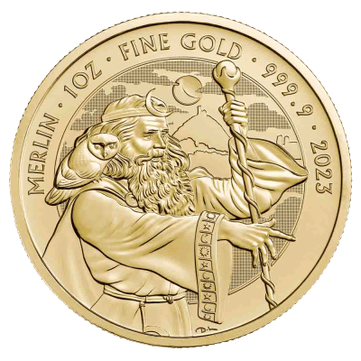 1 oz Guldmønt - Merlin Myths and Legends - 31,1 gr guld - køb guldmønter til bedste guldpriser i Danmark.