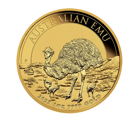 Australsk Emu guldmønt 2023 - køb guldmønter Vitus Guld til beddste guldpris.