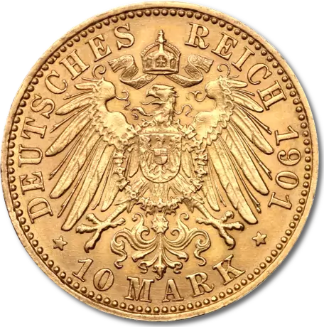 10 Tyske Mark Kejser Wilhelm 2 guldmønt - køb guldmønter til bedste guldpriser i Danmark