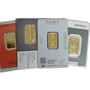 10 gram guldbarrer fra forskellige producenter - køb guld online til bedste guldpris