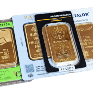 100 gr guldbarre fra vilkårlige producenter 99,99 % rent guld - køb guld online og lås til den bedste guldpris i DK