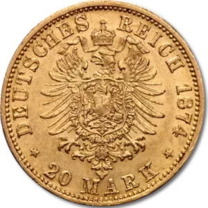 20 mark guldmønt Wilhelm I - Preussiske guldmønter til bedste guldpriser