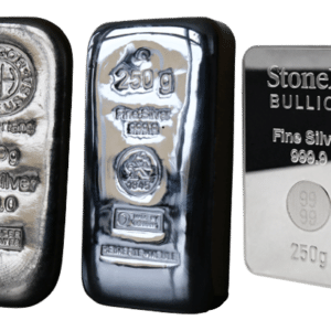 250 gr sølvbarre cirkuleret - køb brugt sølv til bedste sølvpris i branchen