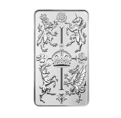 10 Oz ''Royal Celebration Bar'' Sølvbarre 999,9 ‰, 311,03 gr. år 2023 - Royal Mint, UK - Køb sølv til markedets bedste pris.