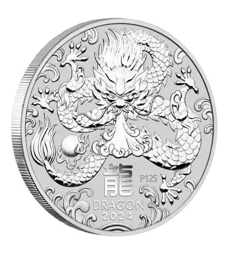 Lunar Dragon 1 oz sølvmønt 31,1 gr køb guld og sølv til danmarks bedste guld- og sølv priser.