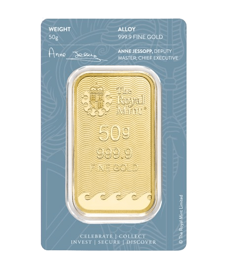 50 gram Britannia guldbarre fra UK - Køb guldbarrer online til bedste guldpriser