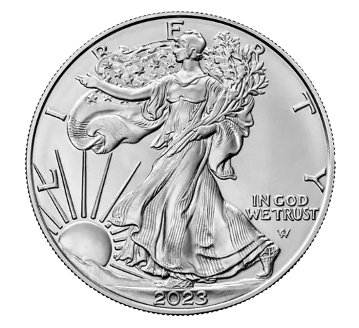 Amerikansk Eagle sølvmønt år 2023 - 1 oz - 31,1 gr sølvmønt - køb online til bedste sølvpriser