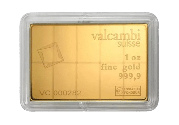 Combi Guldbarre fra Valcambi 1 oz - fordelt på 10 guldbarrer - køb guldbarre online til bedste guldpris