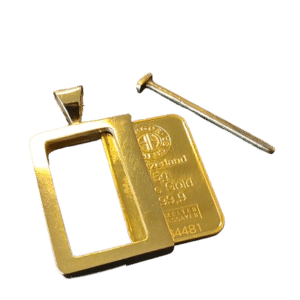 Guldbarre Ramme vedhæng til 5 gr guldbarre - designet og produceret af Vitus Guld - perfekt til din guldbar