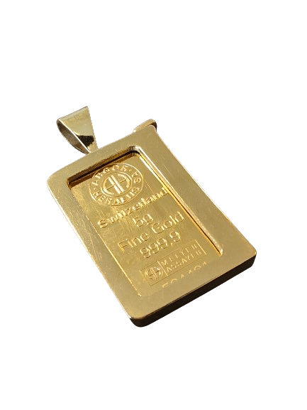 Guldbarre Ramme vedhæng til 5 gr guldbarre - designet og produceret af Vitus Guld - perfekt til din guldbarre nu