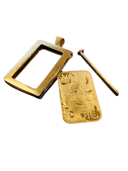 Guldbarre ramme vedhæng til 10 gr guldbarre - Gør din guldbarre til et smykke og investering - køb online i dag