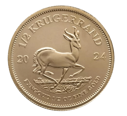 Sydafrikansk krugerrand guldmønt halv ounce år 2024 - køb guldmønter til bedste guldpris online