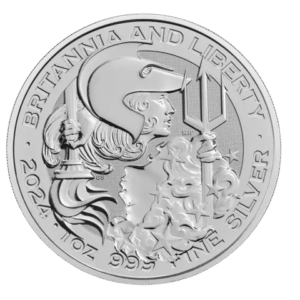 Britannia and Liberty 1 oz sølvmønt år 2024 - køb sølvmønter til bedste sølvpris online.