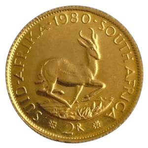 Cirkuleret Sydafrikansk 2 Rand Guldmønt 1974 - Køb Sydafrikanske guldmønter online hos Vitus Guld til markedets bedste guldpriser