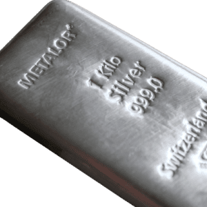 Sølvbarre med certifikat fra Metalor 1 kg sølv 99,9 % - køb sølv hos Vitus Guld -Danmarks Førende sølvforhandler med de bedste sølvpriser