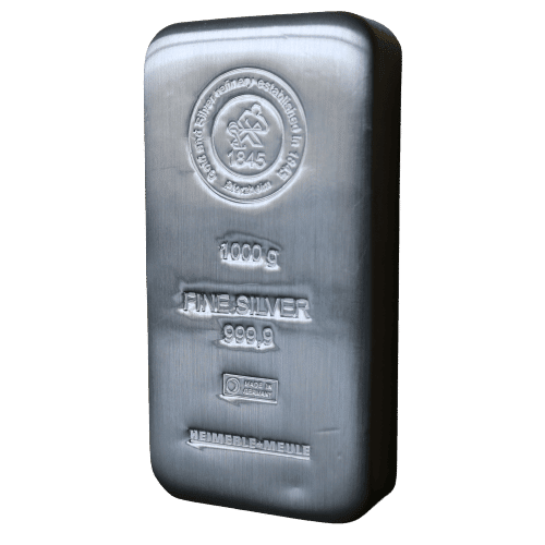 1 kg sølvbarrer fra Heimerle Meule -Køb din sølvbarre som Investering hos Vitus Guld -Danmarks førende indenfor sølv
