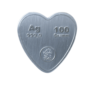 100 gr hjerte sølvbarrer fra Heimerle Hos Vitus Guld - Danmarks bedste sølvpris