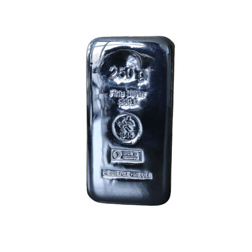 250 gr sølvbarre fra Heimerle Meule - Køb din sølvbarre hos Vitus Guld - Danmarks førende sølvforhandler
