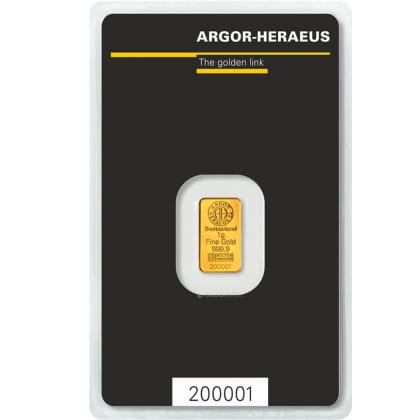 1 gram guldbarre Argor - Køb guld hos Vitus Guld allerede i dag.
