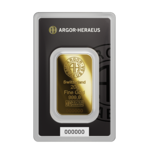 20 gr. Guldbarre, 999,9 ‰, Argor-Heraeus Schweiz