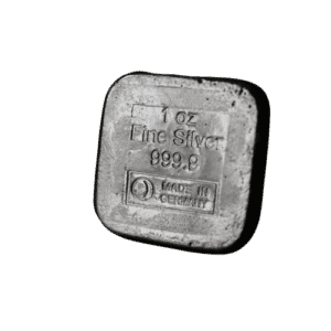 1 oz kvadratisk sølvbarre fra Heimerle Meule - Danmarks Førende sølvhandler Vitus Guld