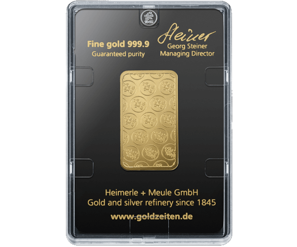 1 oz - 31,1 gr guldbarre Heimerle Meule - Køb guld og sølv til Danmarks bedste guldpriser